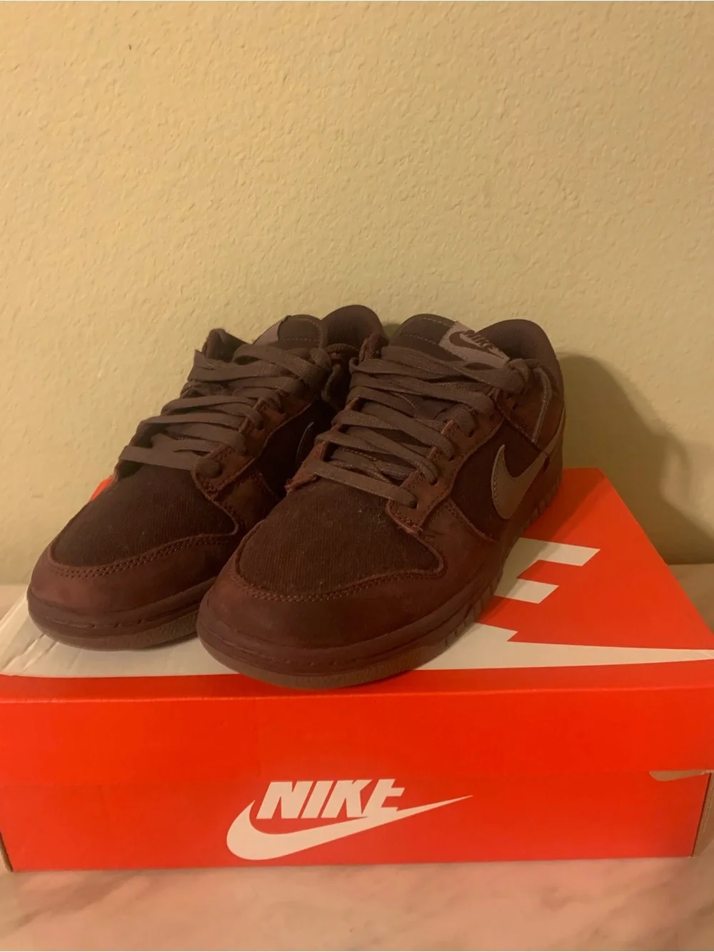 Nike Men’s Dunk Low - Brown with Gray Swoosh
